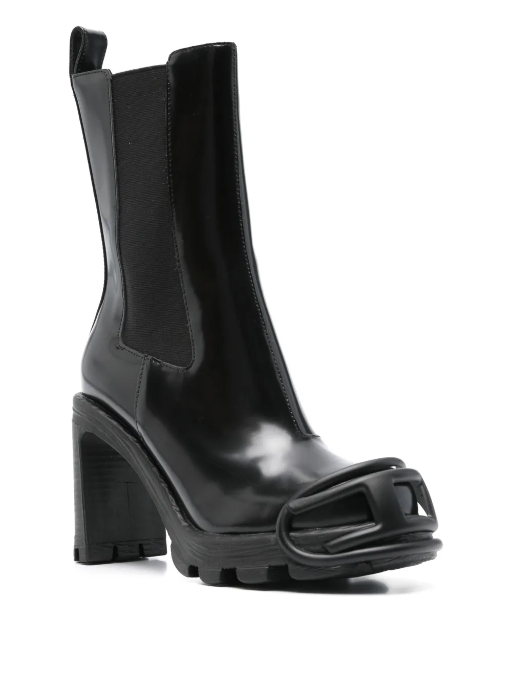 Diesel embellished block-heel chelsea boots Black