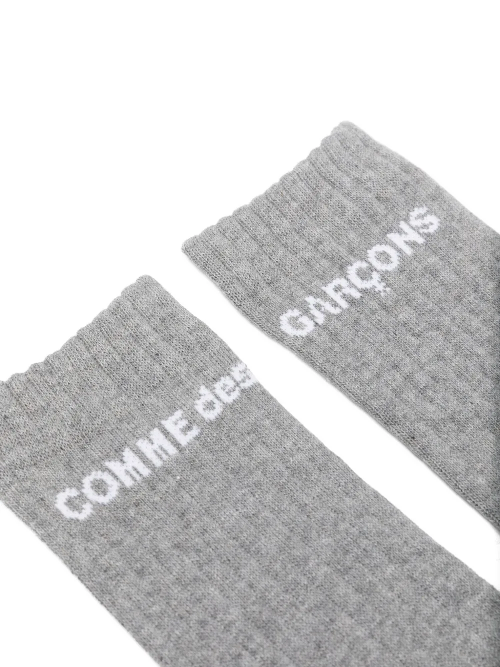 Comme des Garçons Homme Plus Geribbelde sokken met logodetail Grijs