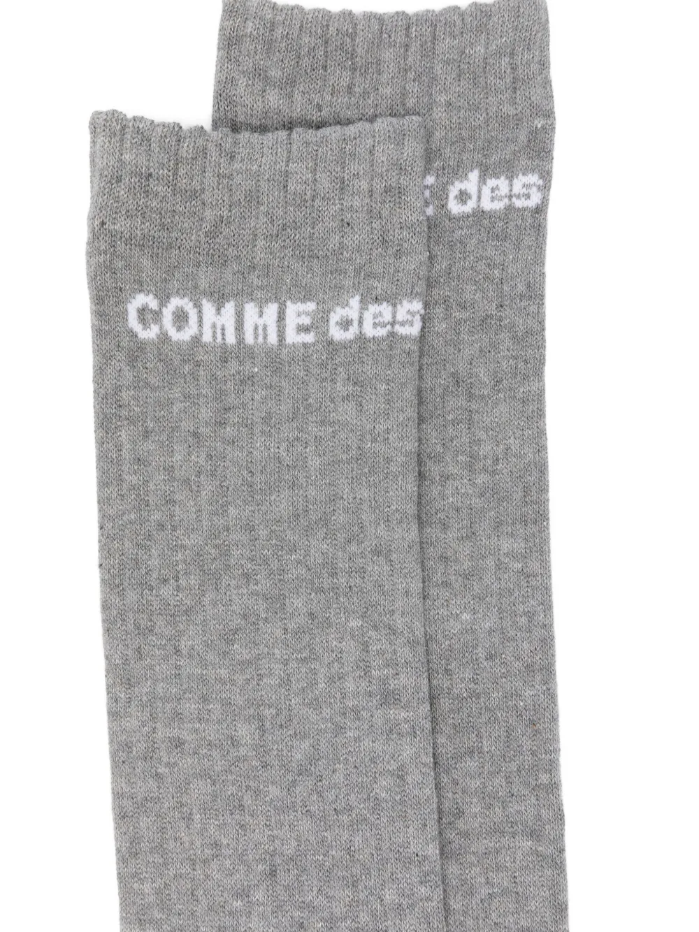 Comme des Garçons Homme Plus Geribbelde sokken met logodetail Grijs