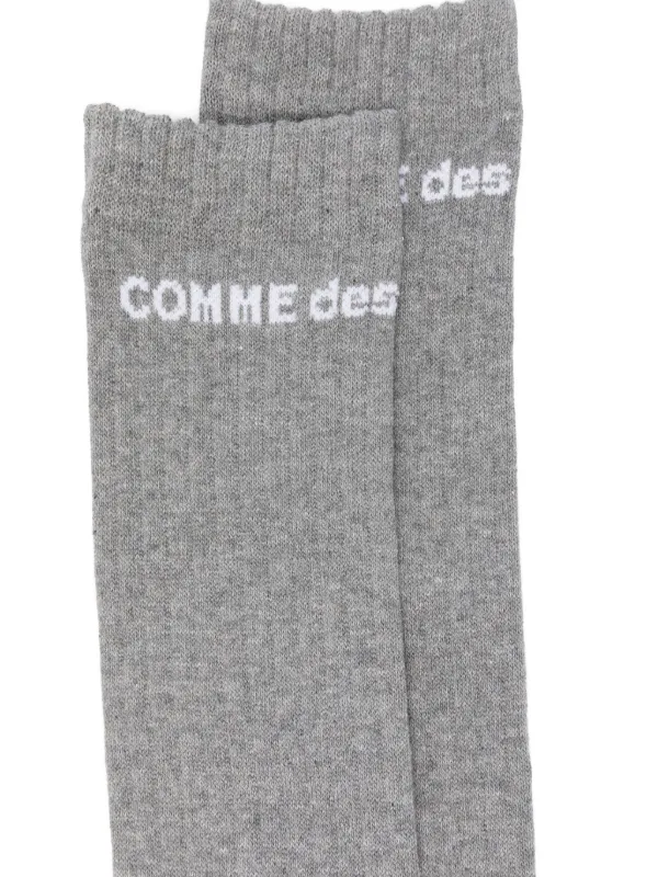 Comme Des Garçons Homme Plus ロゴ リブ 靴下 | グレー | FARFETCH JP