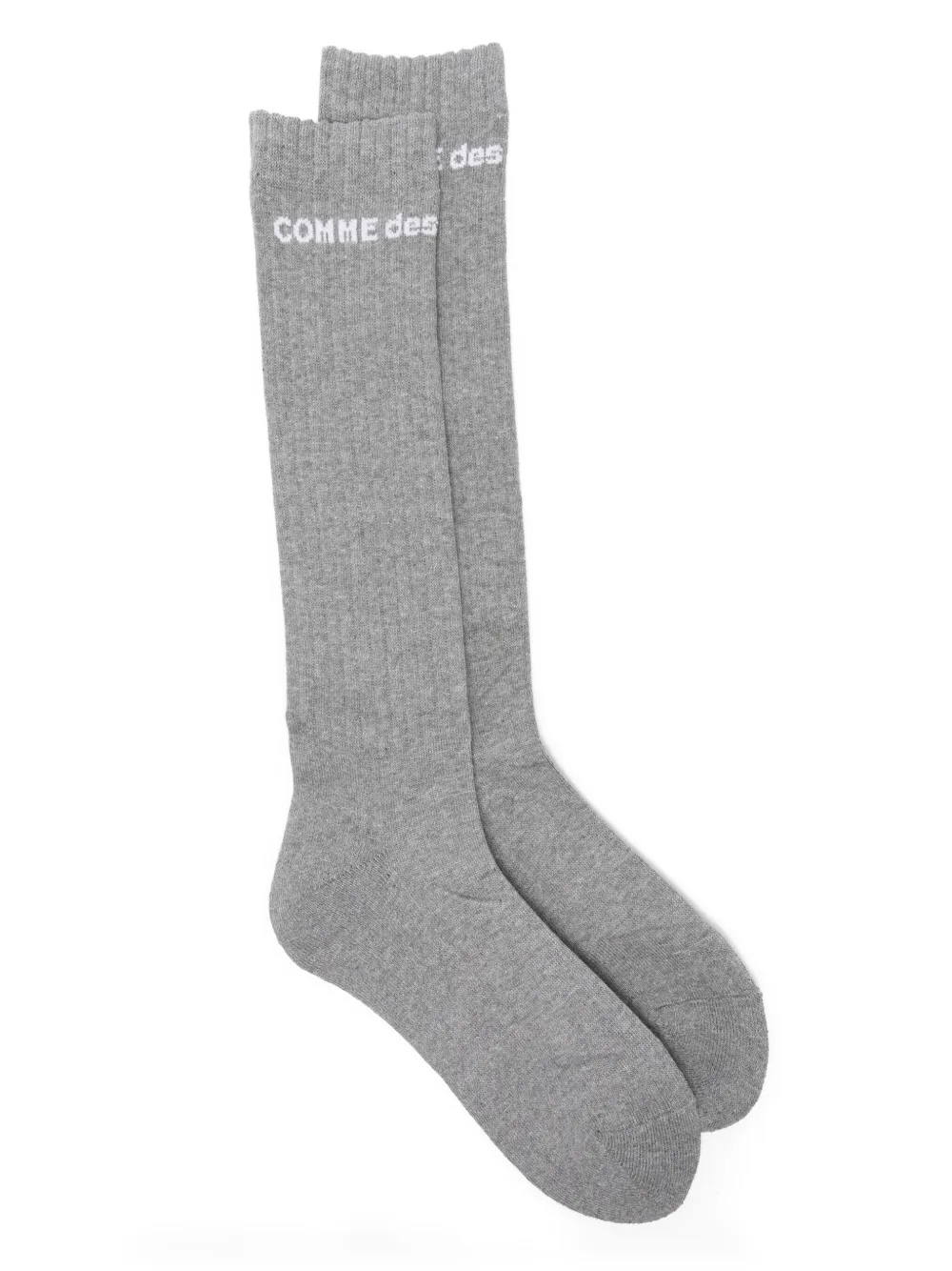 Comme des Garçons Homme Plus Calzini a coste con logo - Grigio