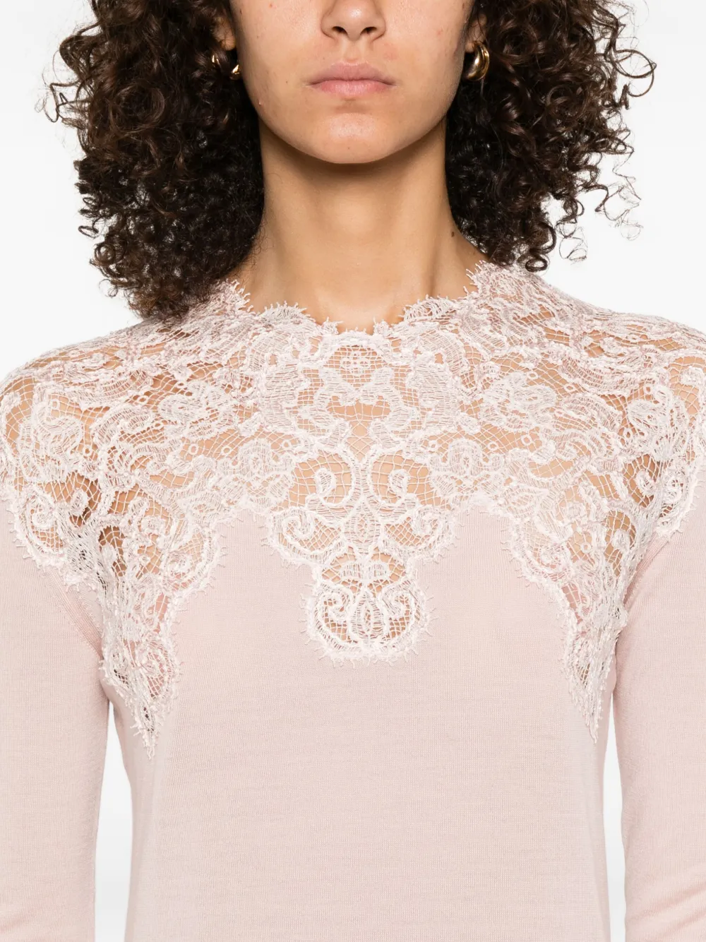 Ermanno Scervino Top met verfraaid kant Roze