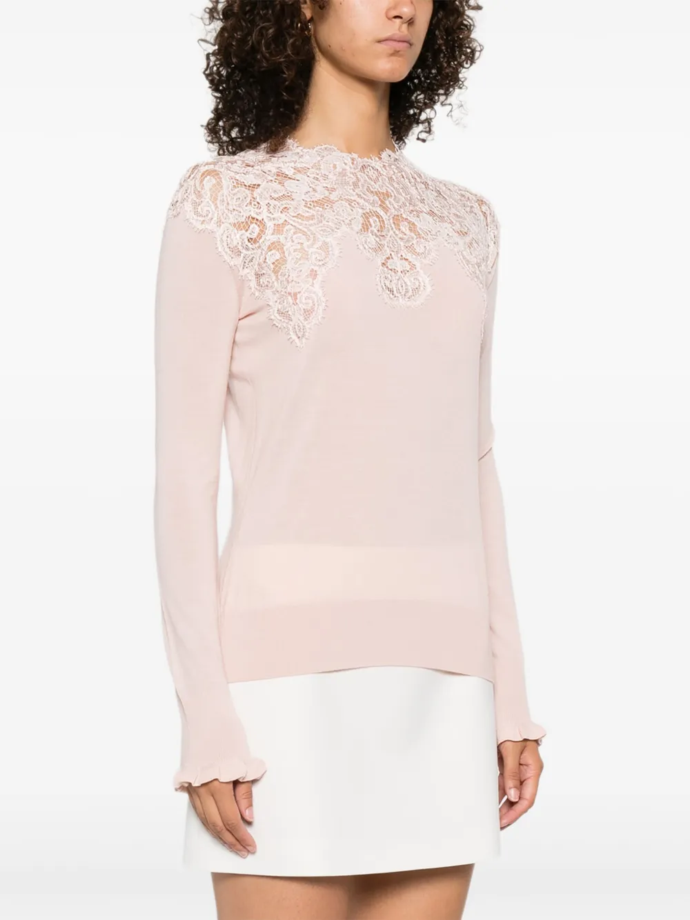 Ermanno Scervino Top met verfraaid kant Roze
