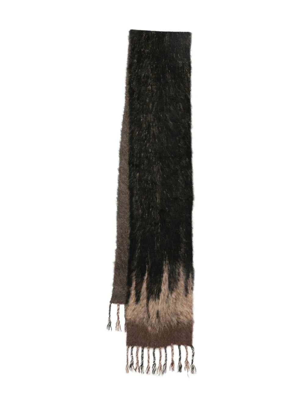 Feng Chen Wang gradient tassels scarf | Brown | Image 1