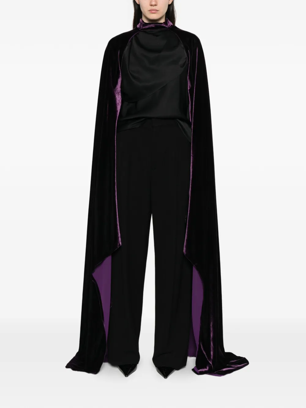  Costarellos Open-front Cape - Purple 