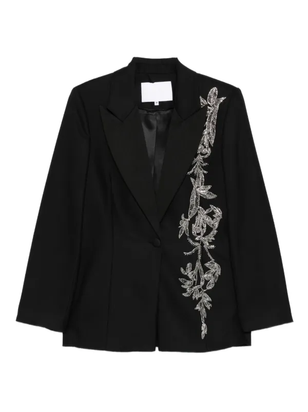 Costarellos Lesia Embellished Single-breasted Blazer in Black