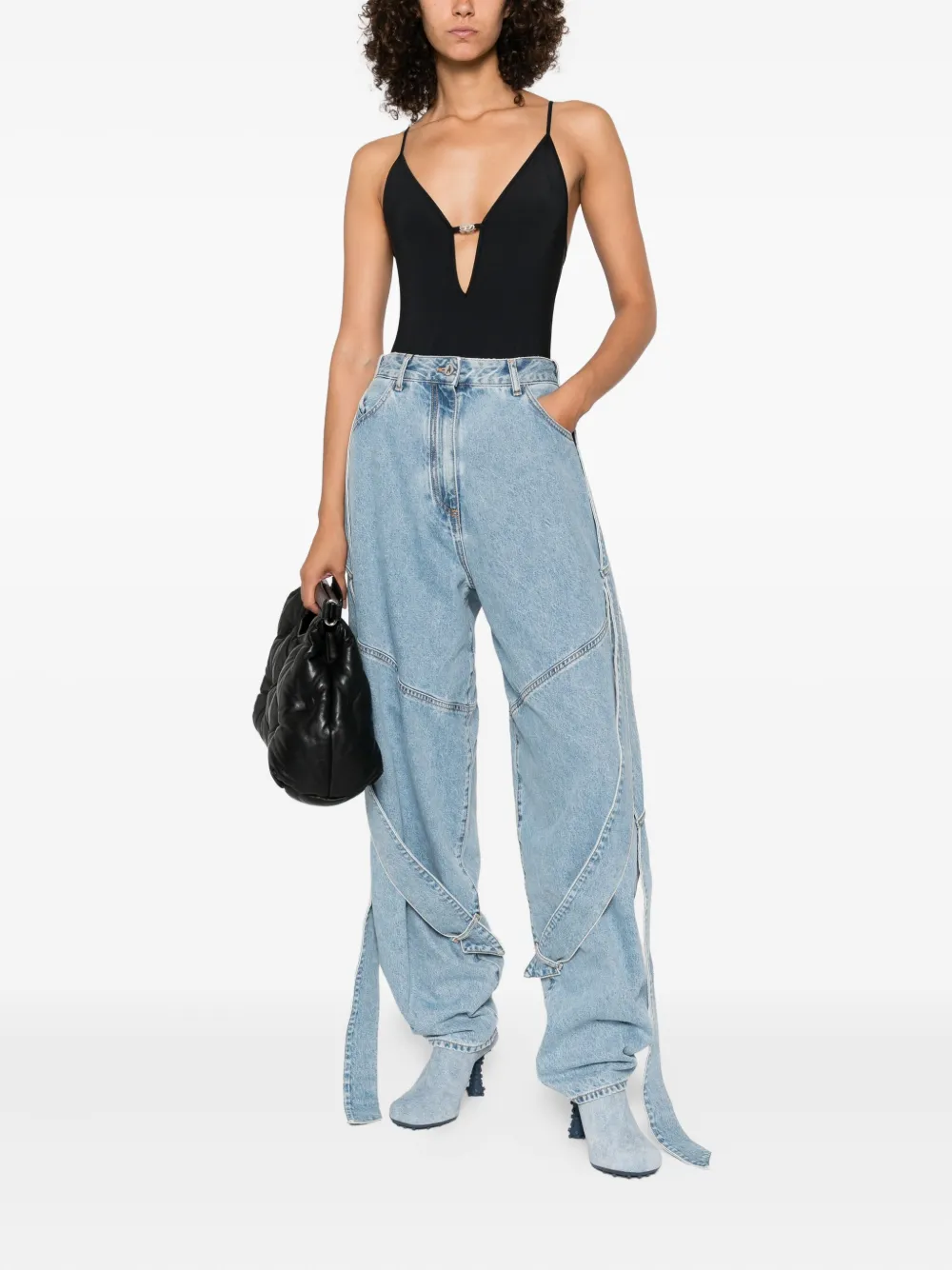 Diesel plunge-neck bodysuit Zwart