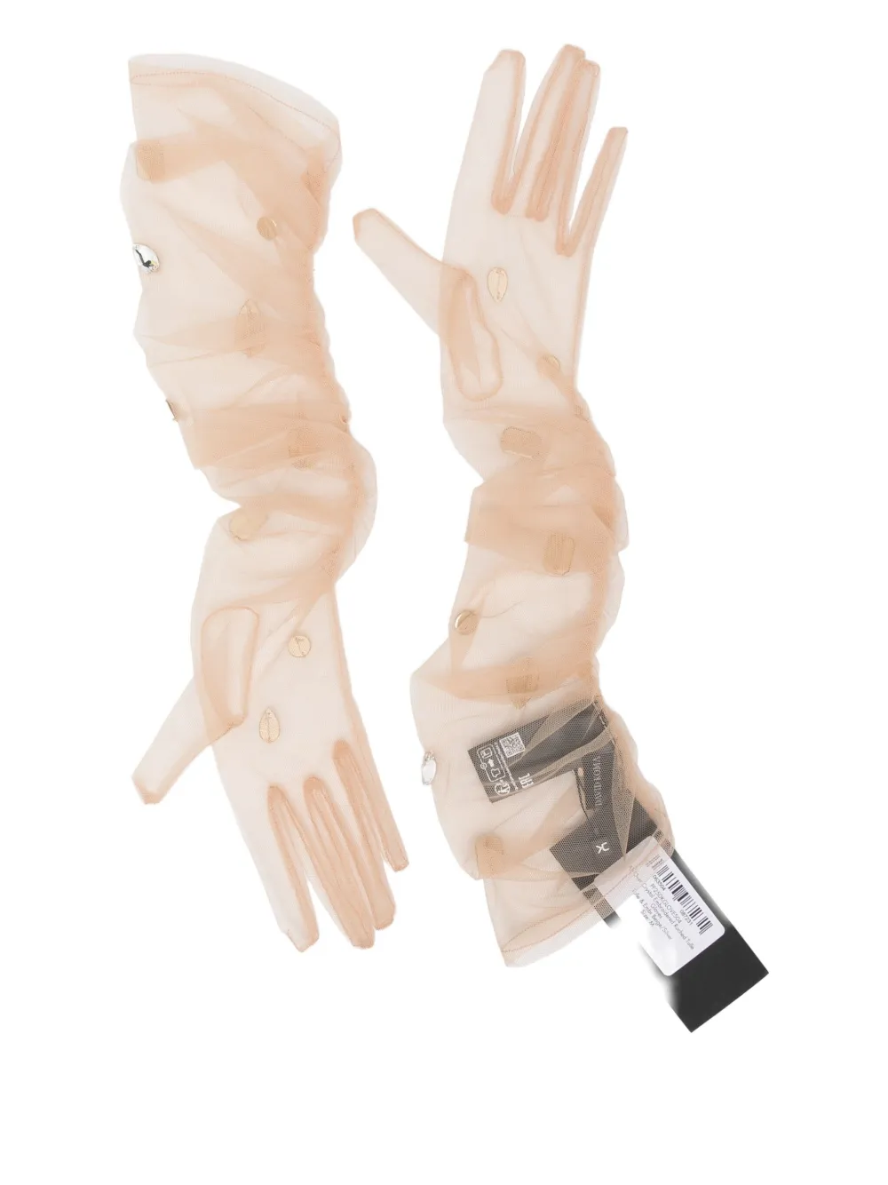 David Koma crystal-embellished gloves - Beige