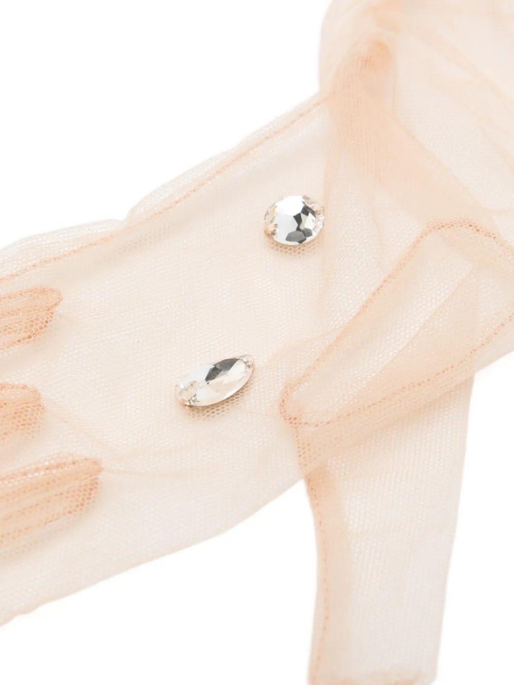 David Koma Crystal-embellished Gloves In Brown