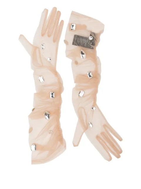 David Koma guantes con detalles de cristal