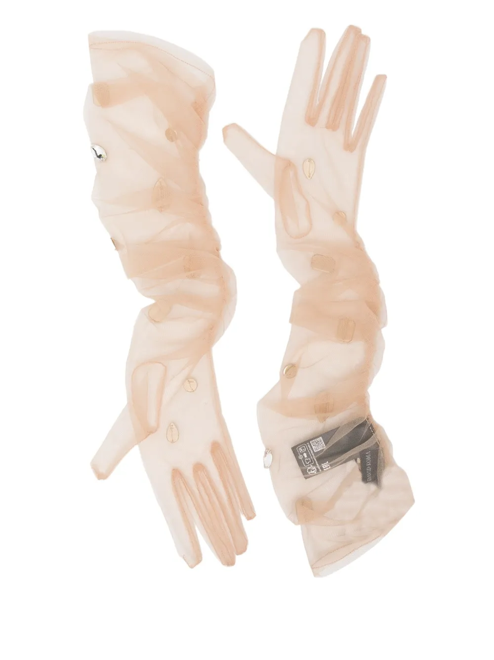 David Koma Handschoenen verfraaid met kristallen Beige