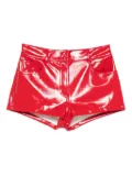 Norma Kamali shine-finish shorts - Red