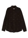 ERL corduroy logo-embroidered shirt jacket - Brown