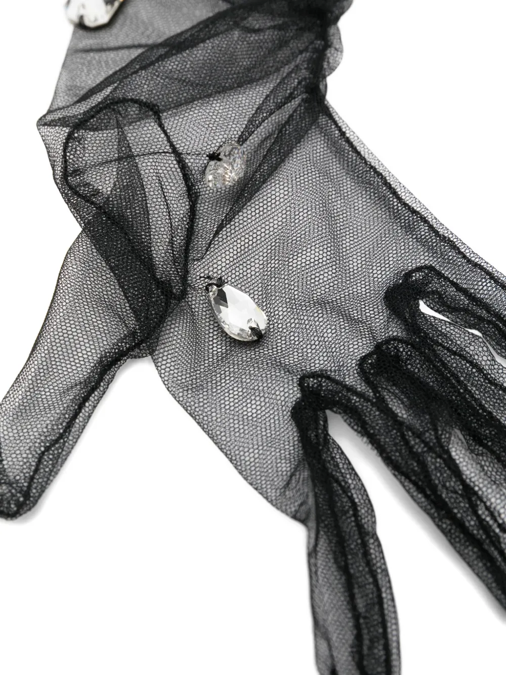 David Koma Handschoenen verfraaid met kristallen Zwart