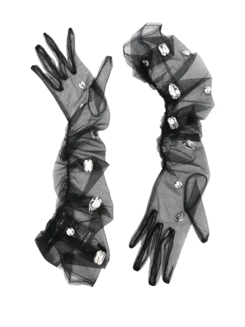 David Koma guantes con detalles de cristal