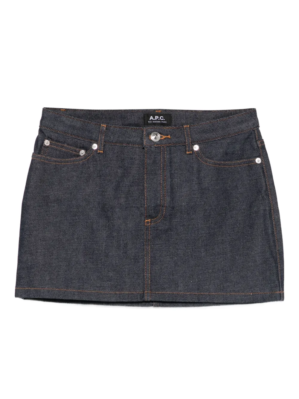 A.P.C. topstitched mini skirt | Blue | Image 1