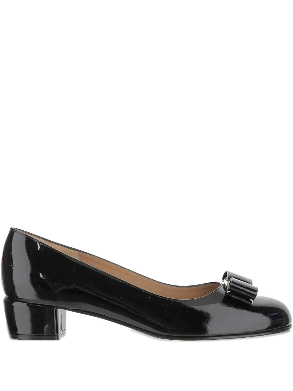Ferragamo 30mm Vara patent-leather pumps Black