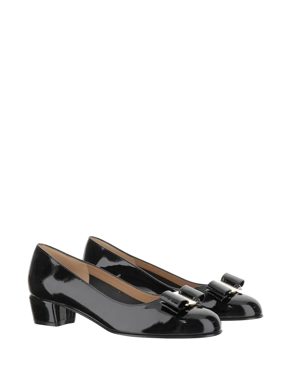Ferragamo 30mm Vara patent-leather pumps Black