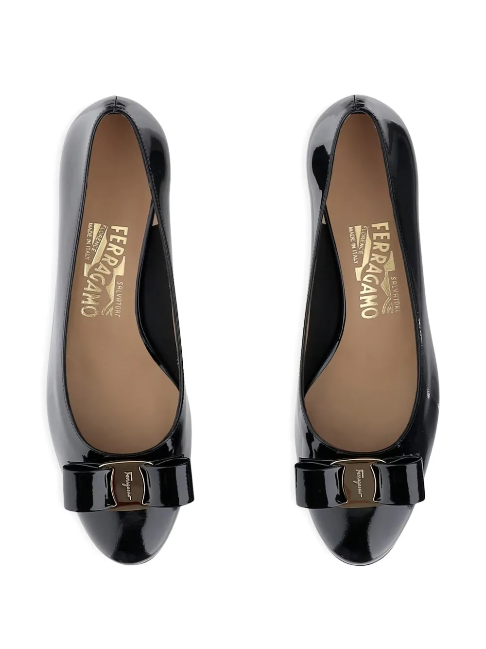 Ferragamo 30mm Vara patent-leather pumps Black