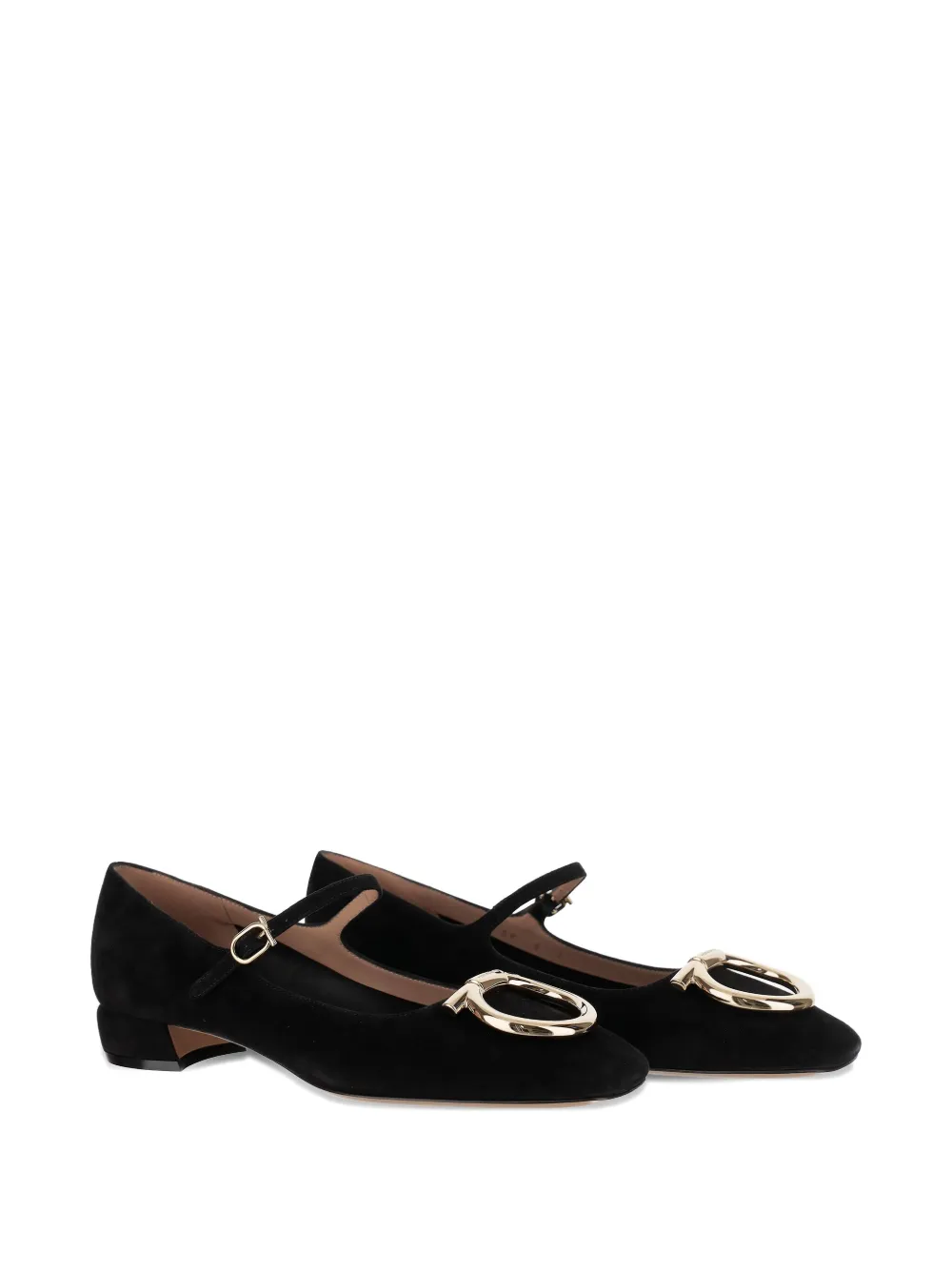 Ferragamo suede Mary Jane ballet flats - Zwart