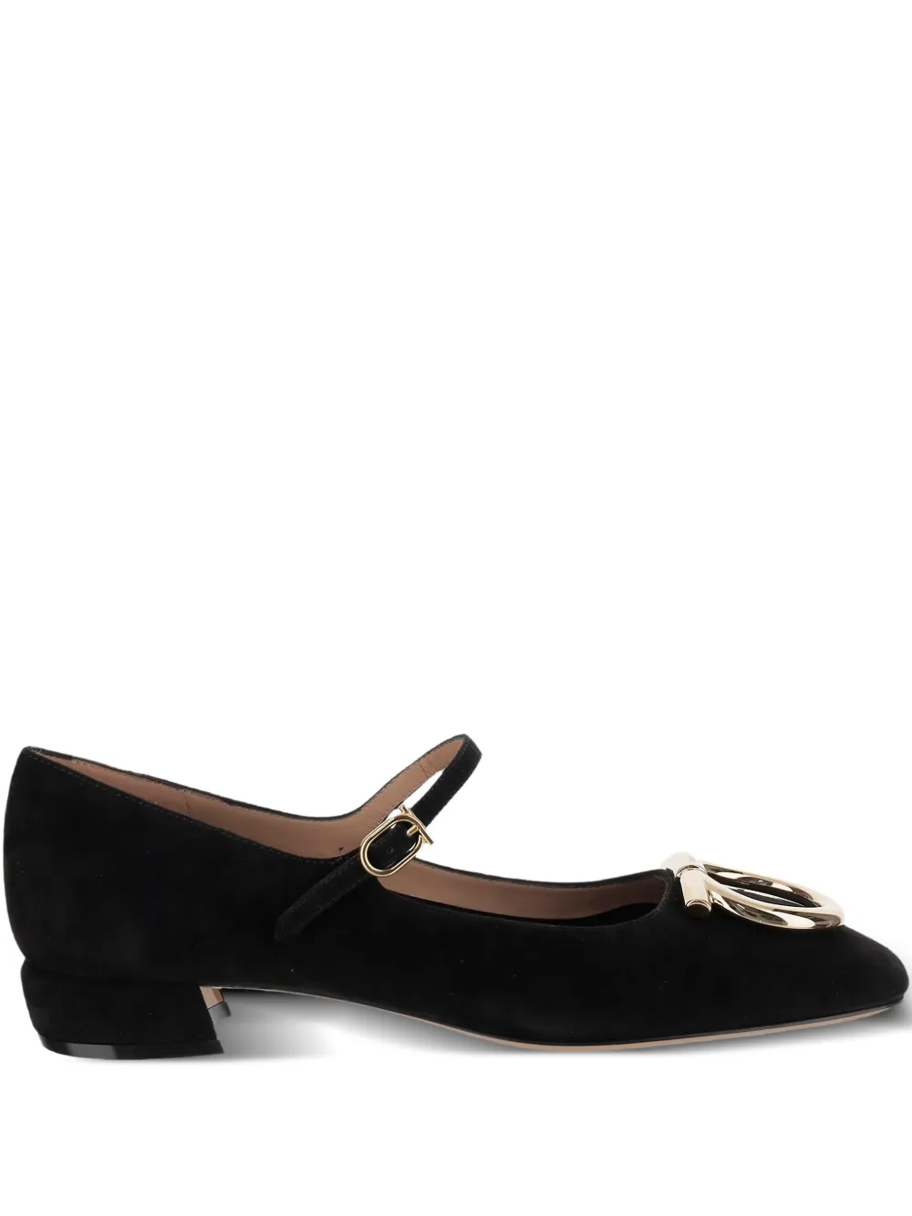 Ferragamo suede Mary Jane ballet flats Black