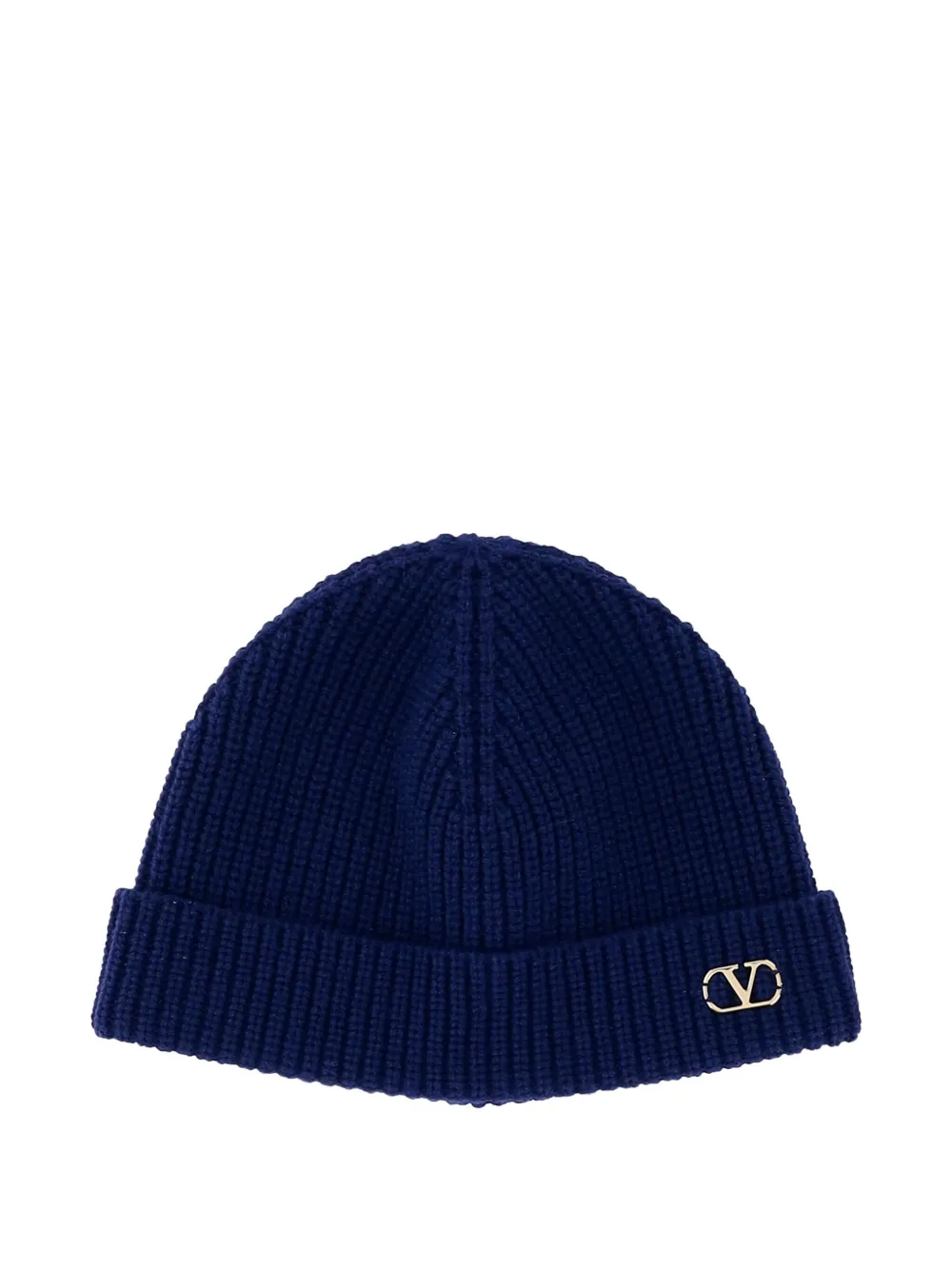 Valentino Navy Blue Logo Beanie Hat