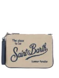 MC2 Saint Barth embroidered-logo clutch bag - Neutrals