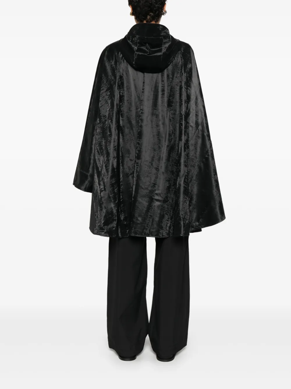 Rains Hooded Buttoned Coat In Black