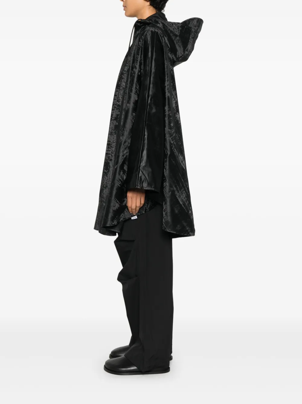 Rains Hooded Buttoned Coat In Black
