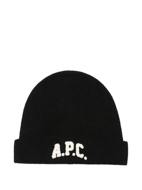 A.P.C. logo-appliqué beanie