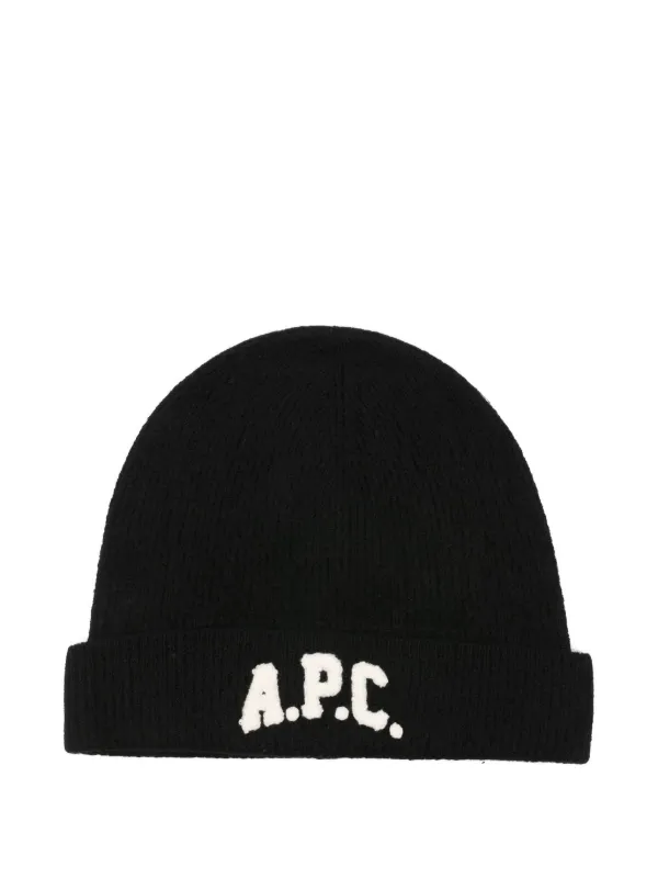 A.P.C. ロゴアップリケ ビーニー | ブラック | FARFETCH JP