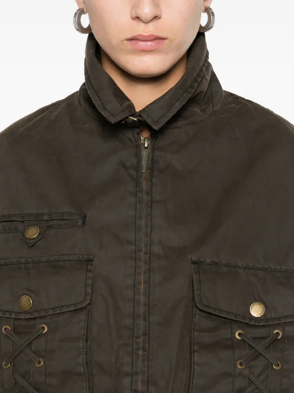 ジャケット・アウター feng chen wang MULTI POCKET COAT 23aw Feng Chen Wang lace-up Pocket Jacket | Brown | FARFETCH GE