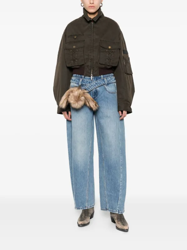 ジャケット・アウター feng chen wang MULTI POCKET COAT 23aw Feng Chen Wang lace-up Pocket Jacket | Brown | FARFETCH GE