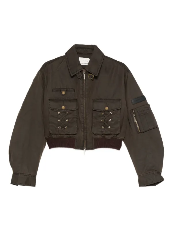 Feng Chen Wang lace-up Pocket Jacket | Brown | FARFETCH GE