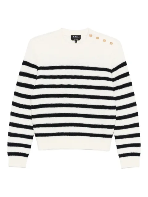 A.P.C. striped button-shoulder jumper