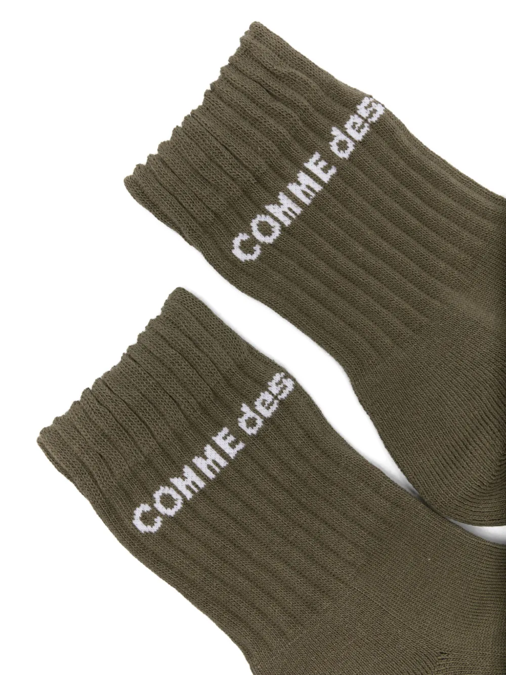 Comme des Garçons Homme Plus Geribbelde sokken met logodetail Groen