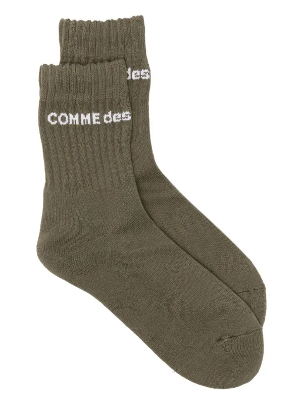 Comme Des Garçons Homme Plus ロゴ リブ 靴下 | グリーン | FARFETCH JP