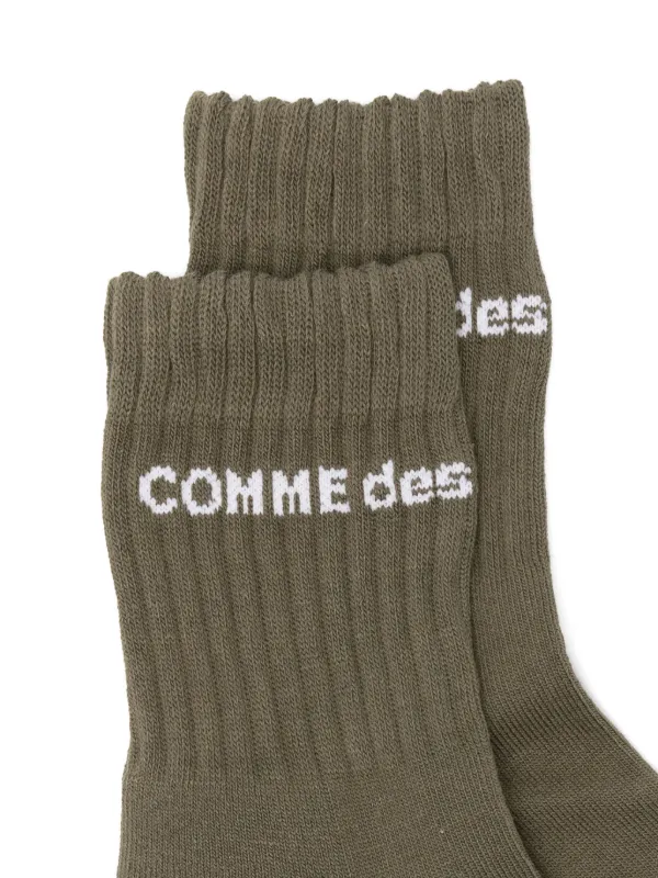 Comme Des Garçons Homme Plus ロゴ リブ 靴下 | グリーン | FARFETCH JP