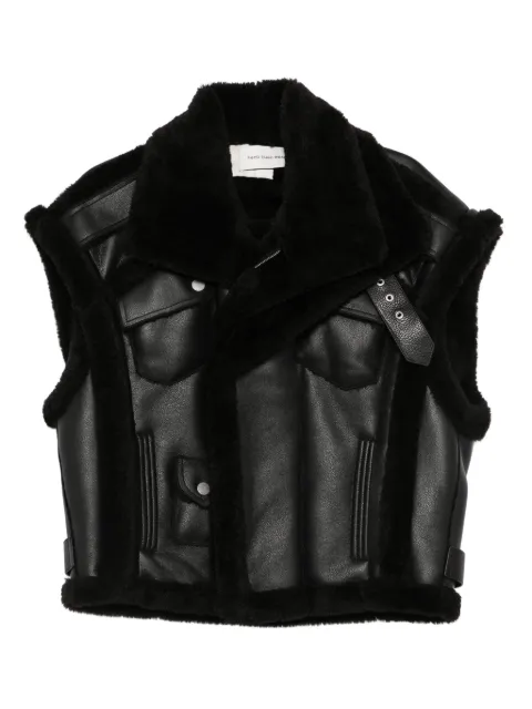 Feng Chen Wang shearling-trim leather jacket