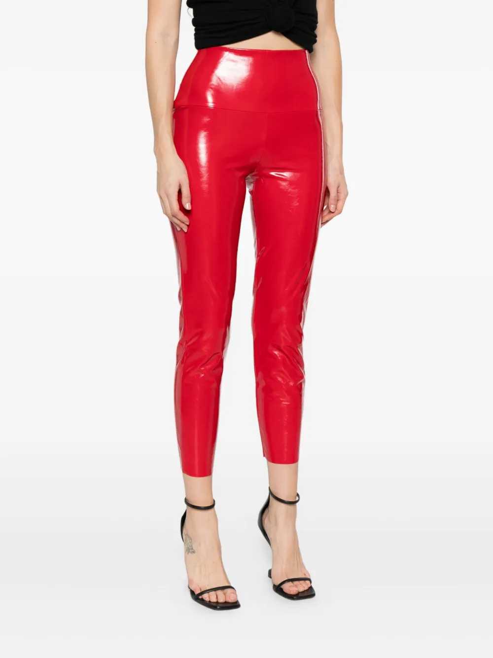 Norma Kamali High-waisted Trousers In Red