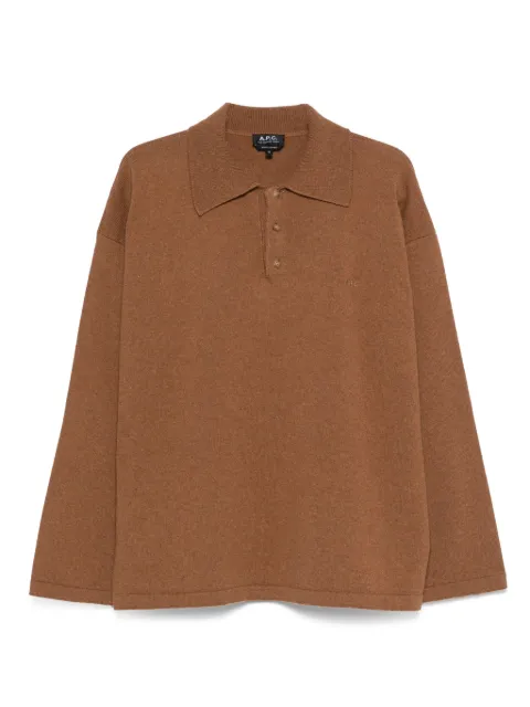 A.P.C. playera tipo polo con manga larga