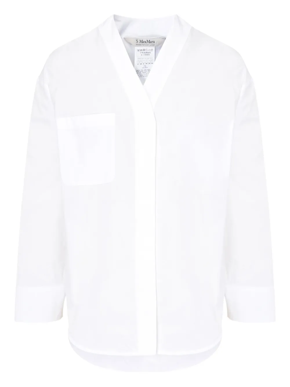 'S Max Mara Blouse met V-hals en zak Wit
