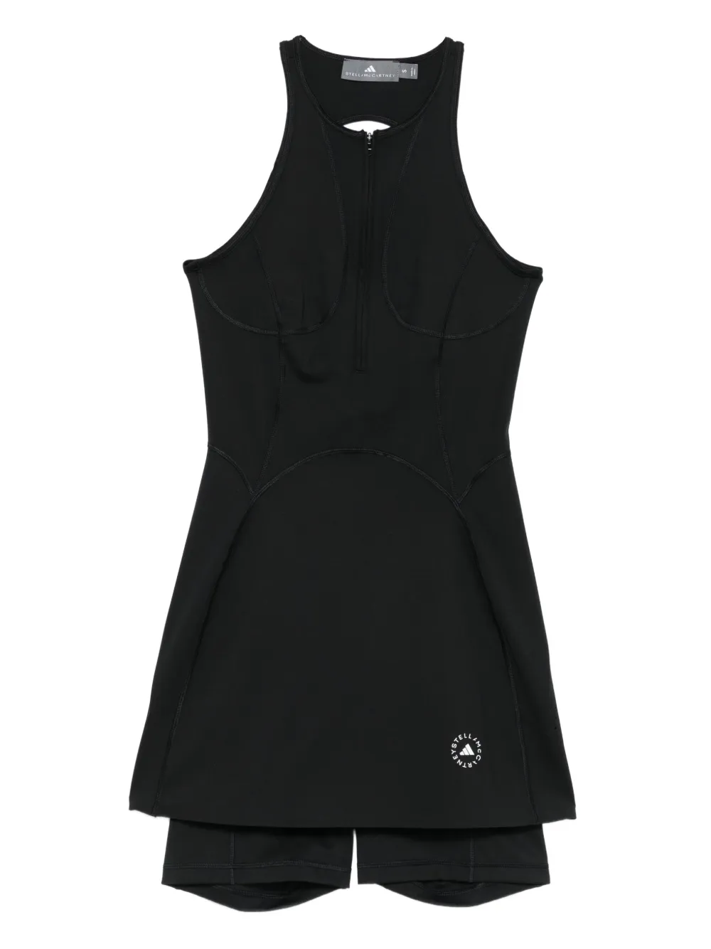 adidas by Stella McCartney zip-front panelled dress | Black | Image 1