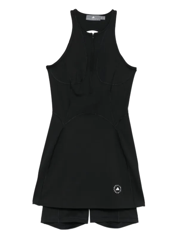 Adidas By Stella McCartney zip-front Panelled Dress | Black | FARFETCH