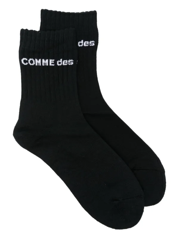 Comme Des Garçons Homme Plus Par De Meias Com Logo | Preto