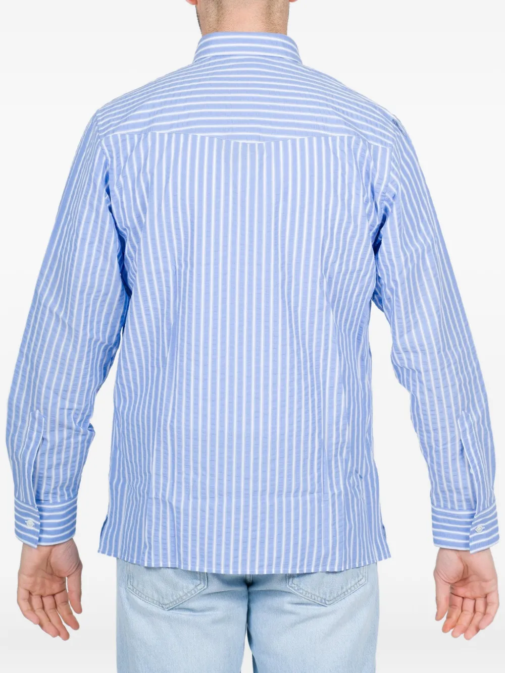 Paolo Pecora striped long-sleeved shirt - Blauw