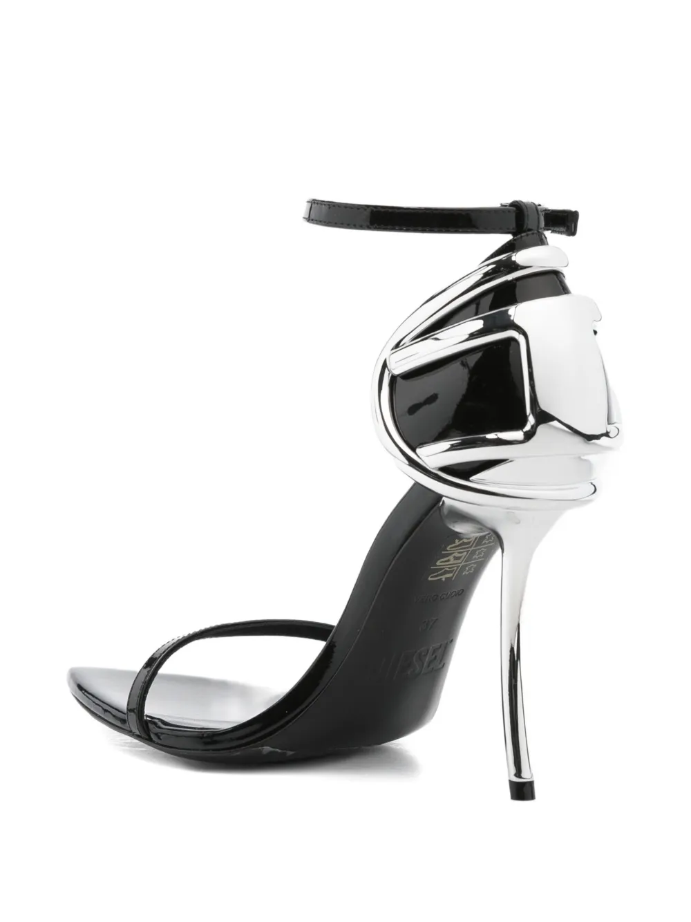 Diesel 100mm D-Ten&Half metallic-accent ankle-strap pumps Black