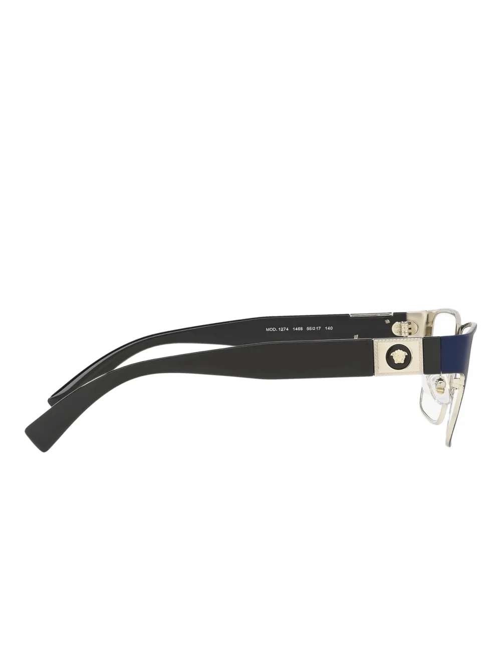 Versace Eyewear Medusa Head bril met rechthoekig montuur en logo Blauw