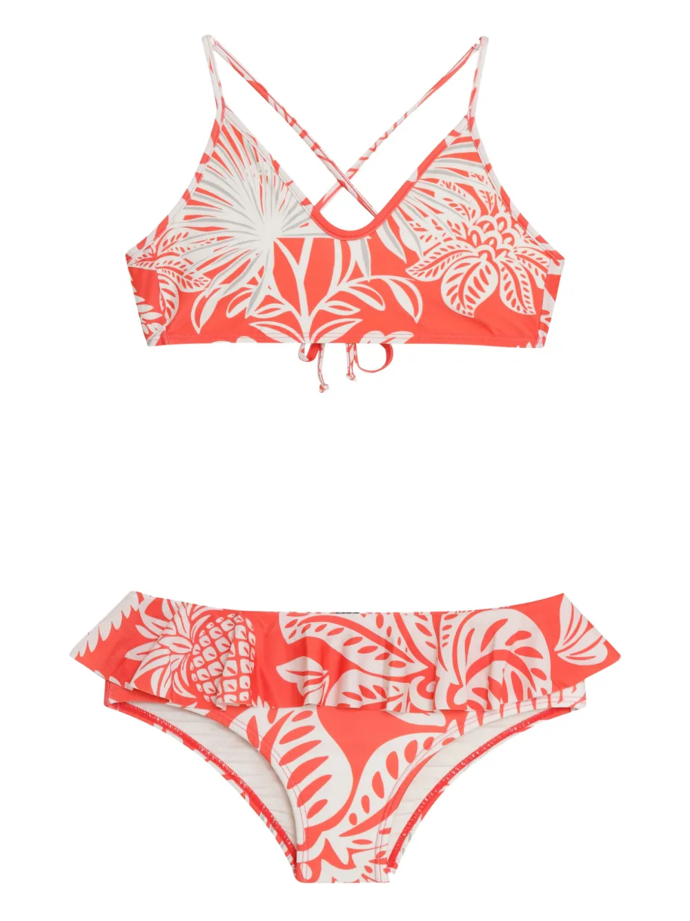 Lygia & Nanny Penelope Pineapple-print Ruffled Bikini In Multi