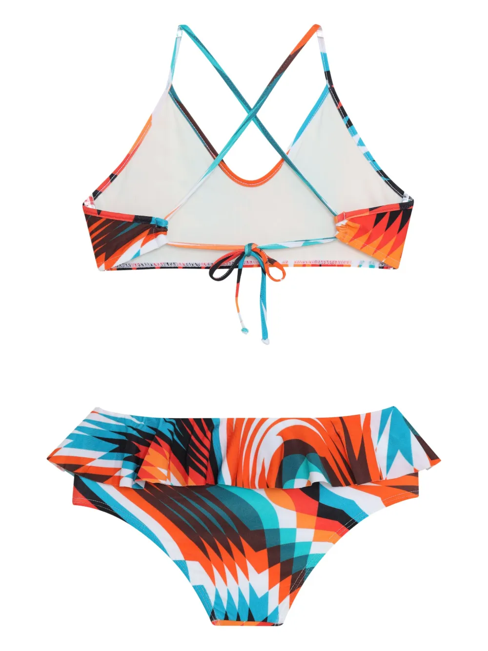 Lygia & Nanny Penelope bikini met gekruiste rug en ruches Oranje